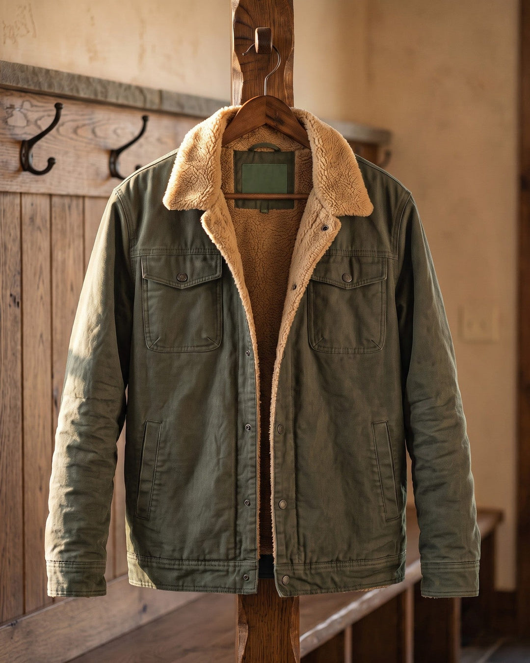 Silvio Cotton Sherpa-Lined Jacket