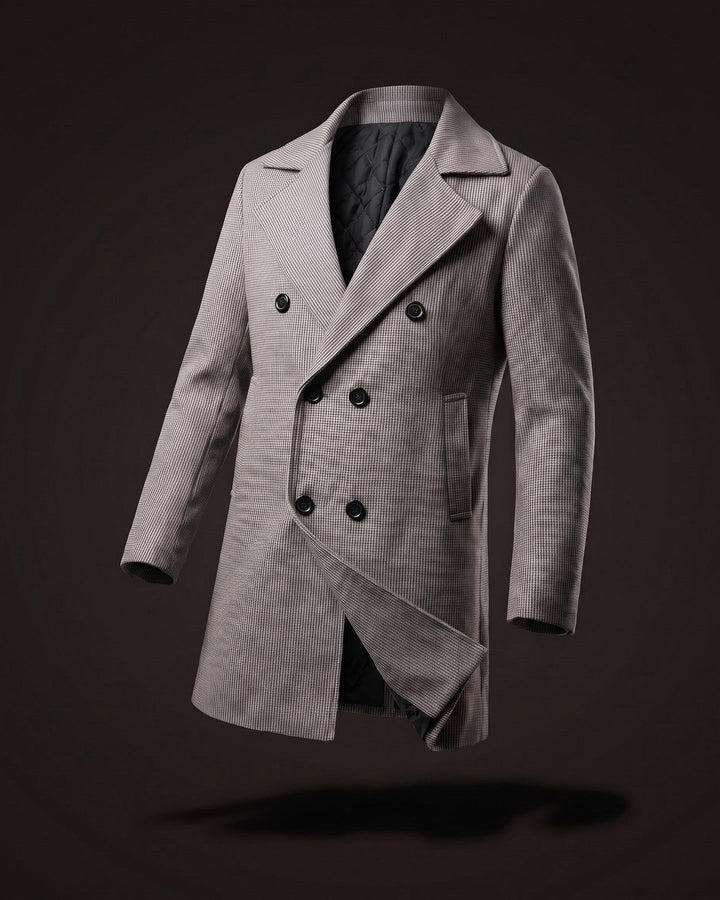 Mauro Houndstooth Overcoat