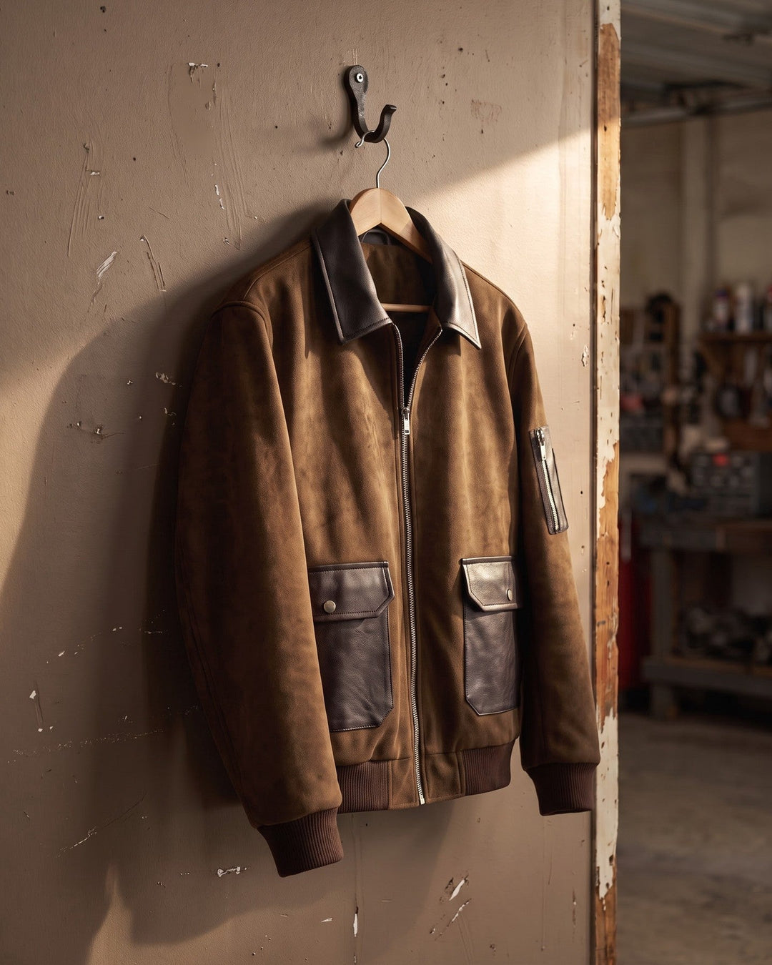 Moreno Suede-Look Bomber Jacket