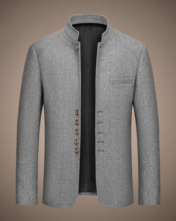 Valerio Wool Mandarin Collar Blazer