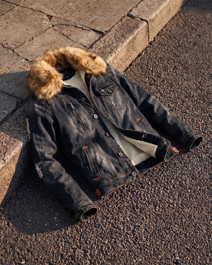 Bruno Denim Fur-Trim Jacket