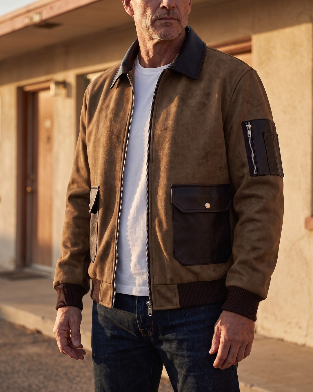 Moreno Suede-Look Bomber Jacket