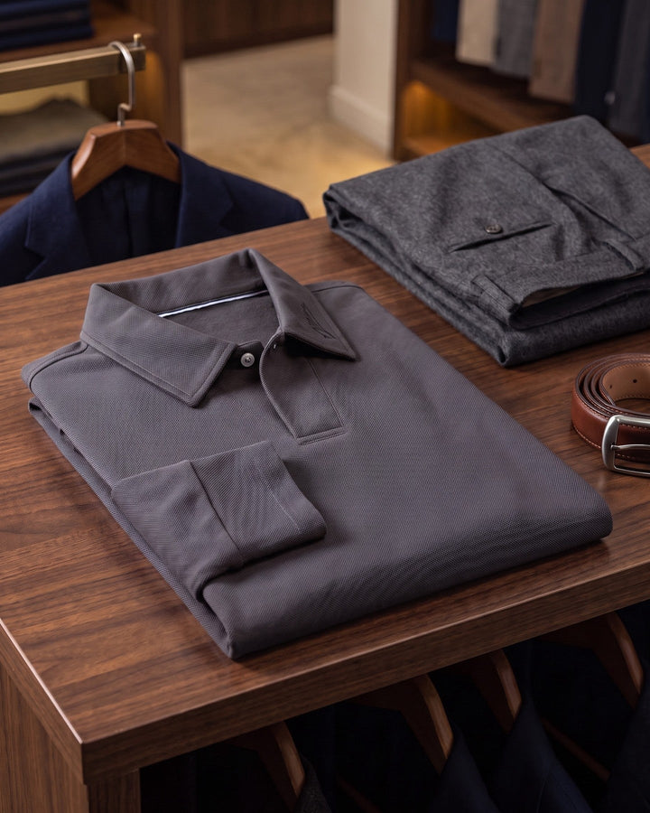 Federico Long-Sleeve Piqué Polo