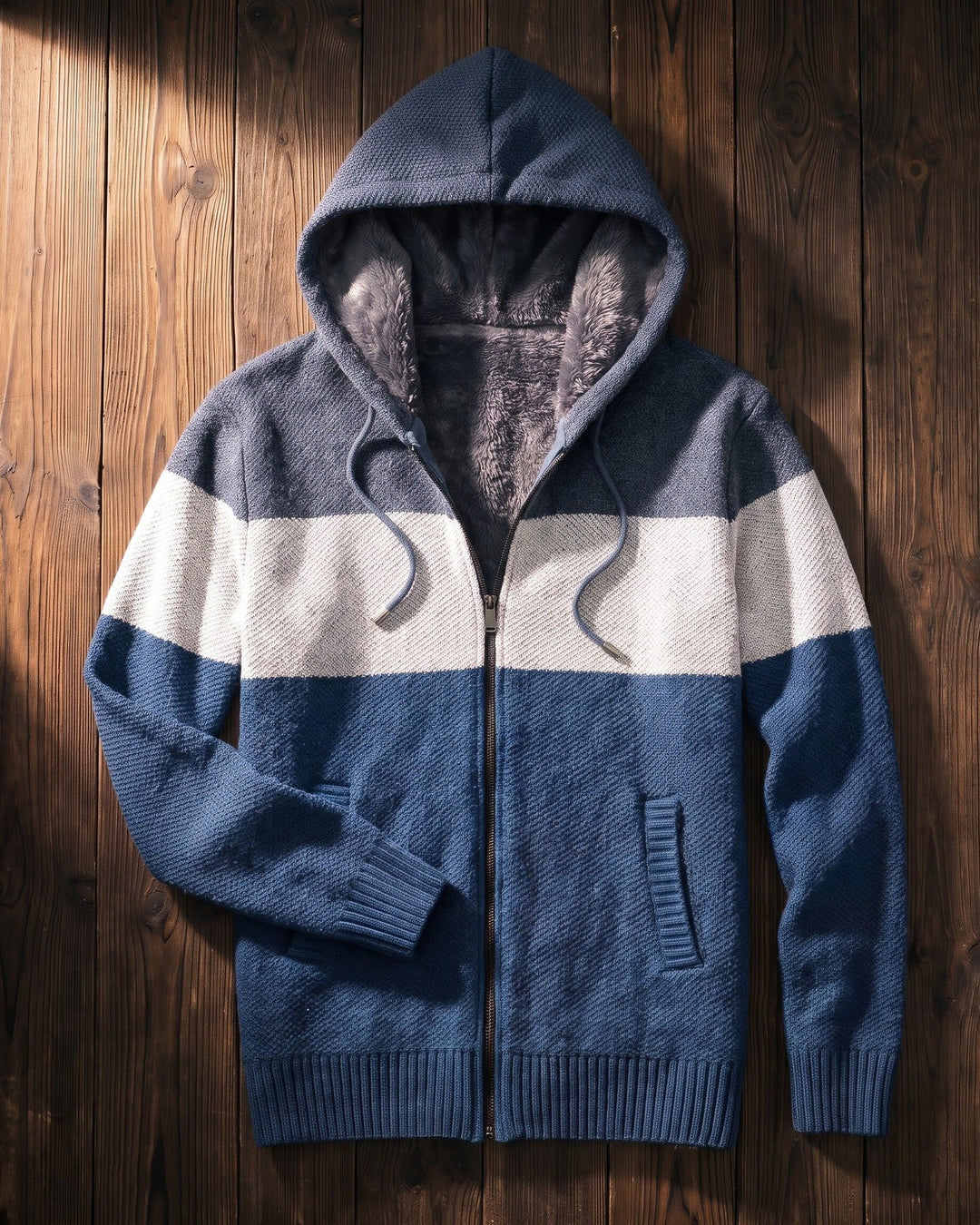 Ricardo Fleece-Lined Hooded Knit Cardigan