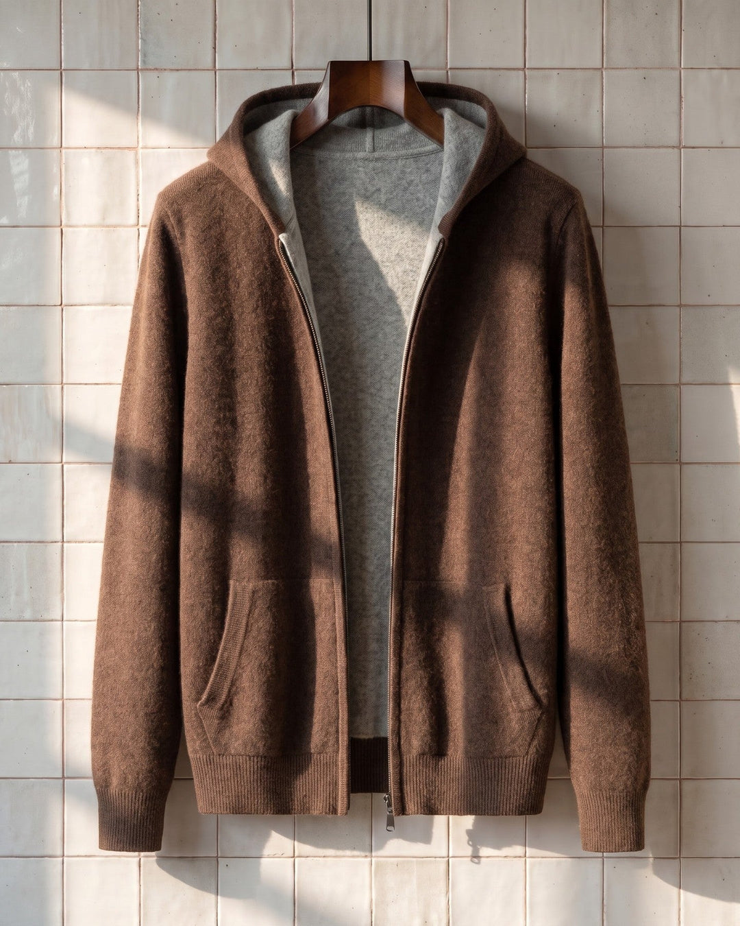 Vincenzo Reversible Cashmere Zip Hoodie
