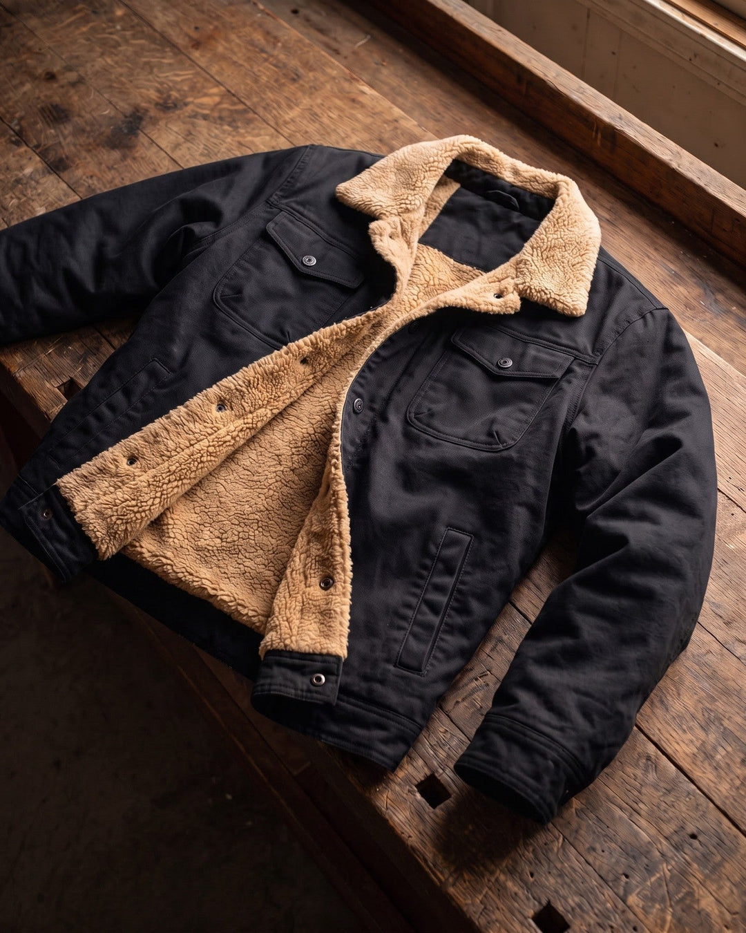 Silvio Cotton Sherpa-Lined Jacket