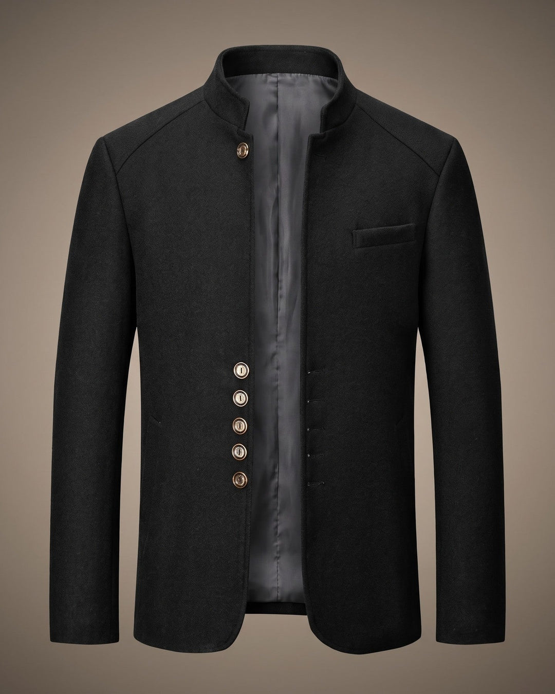 Valerio Wool Mandarin Collar Blazer