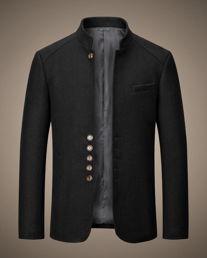 Valerio Wool Mandarin Collar Blazer