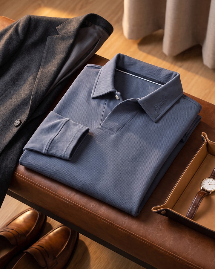 Federico Long-Sleeve Piqué Polo
