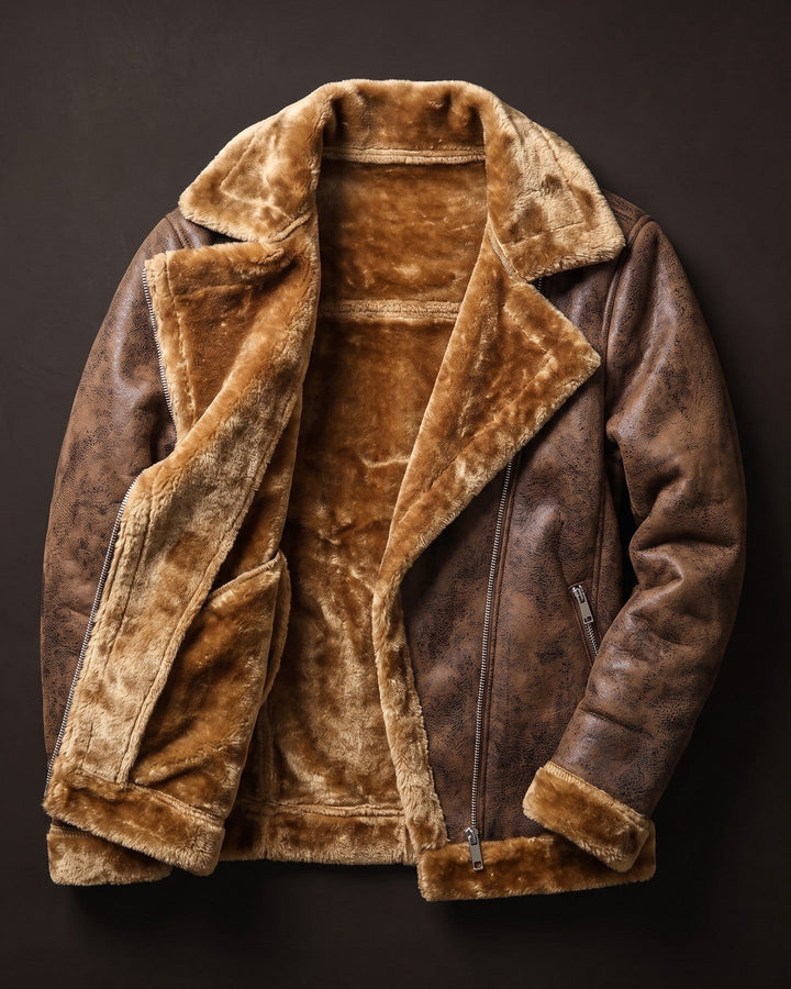 Antonio Faux Leather Shearling Jacket