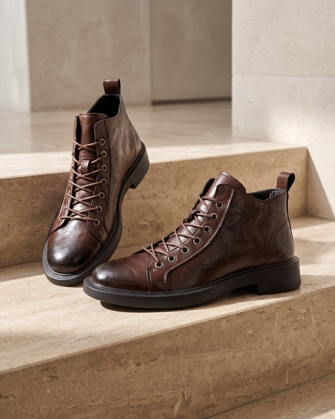 Rocco Faux Leather Ankle Boots