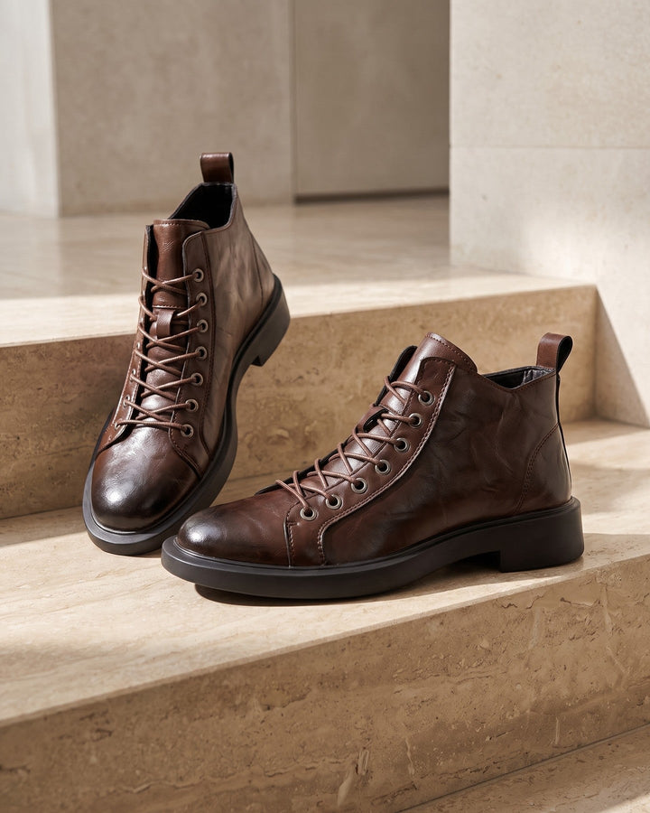Rocco Faux Leather Ankle Boots