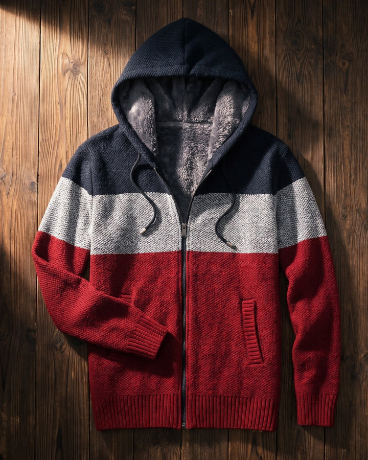 Ricardo Fleece-Lined Hooded Knit Cardigan