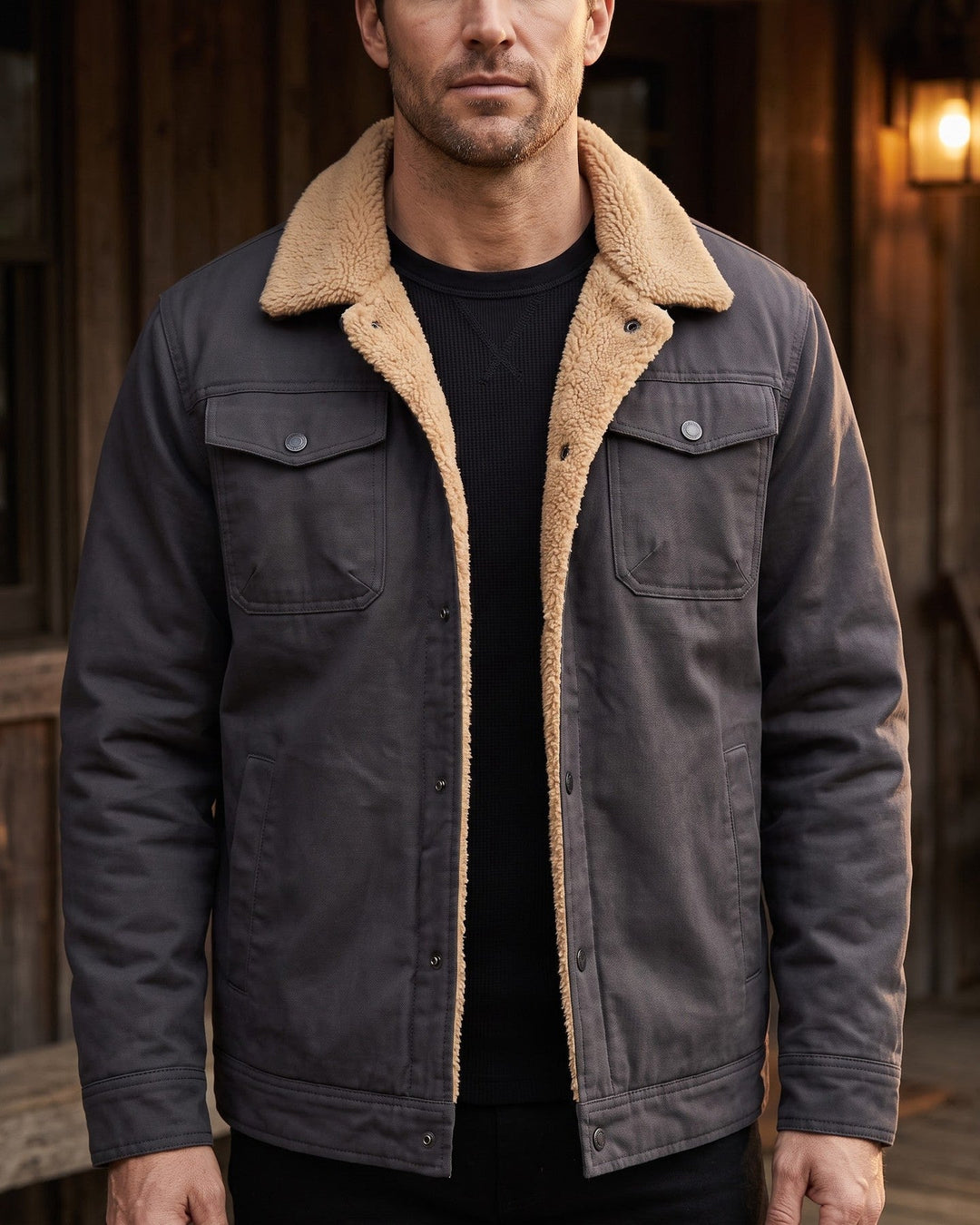 Silvio Cotton Sherpa-Lined Jacket