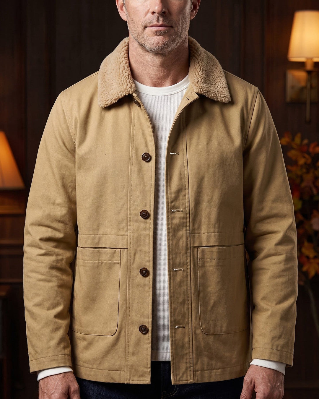 Renzo Cotton Sherpa-Collar Jacket