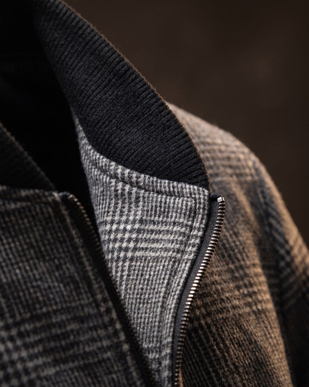 Fabian Glen Plaid Wool-Blend Bomber Jacket