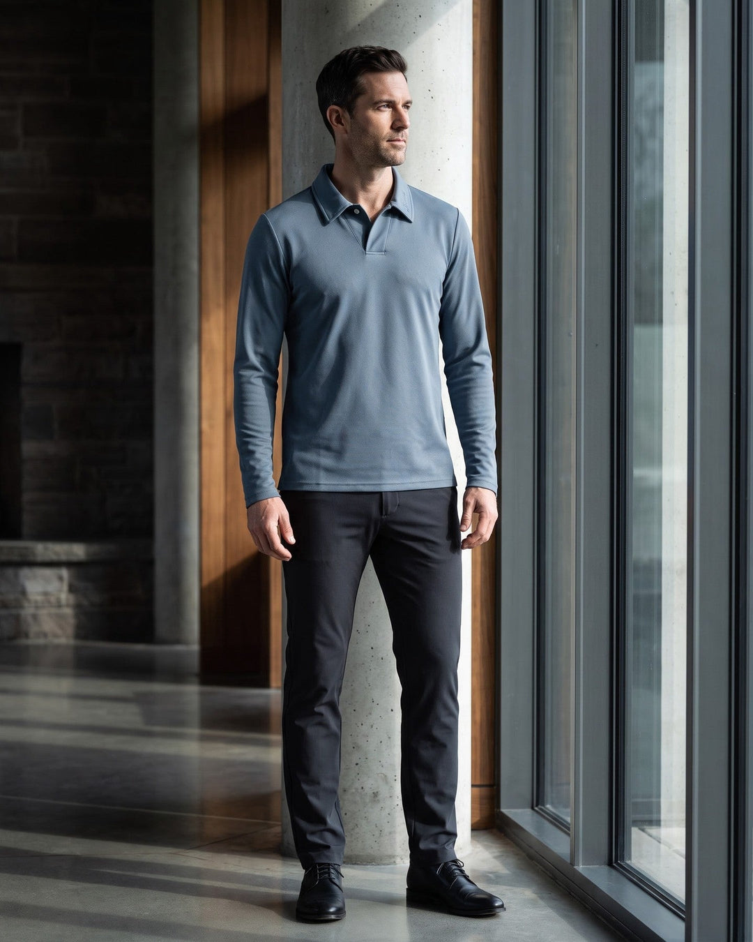 Federico Long-Sleeve Piqué Polo
