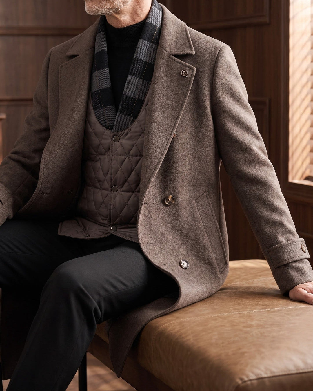 Roman Cashmere Layered Coat
