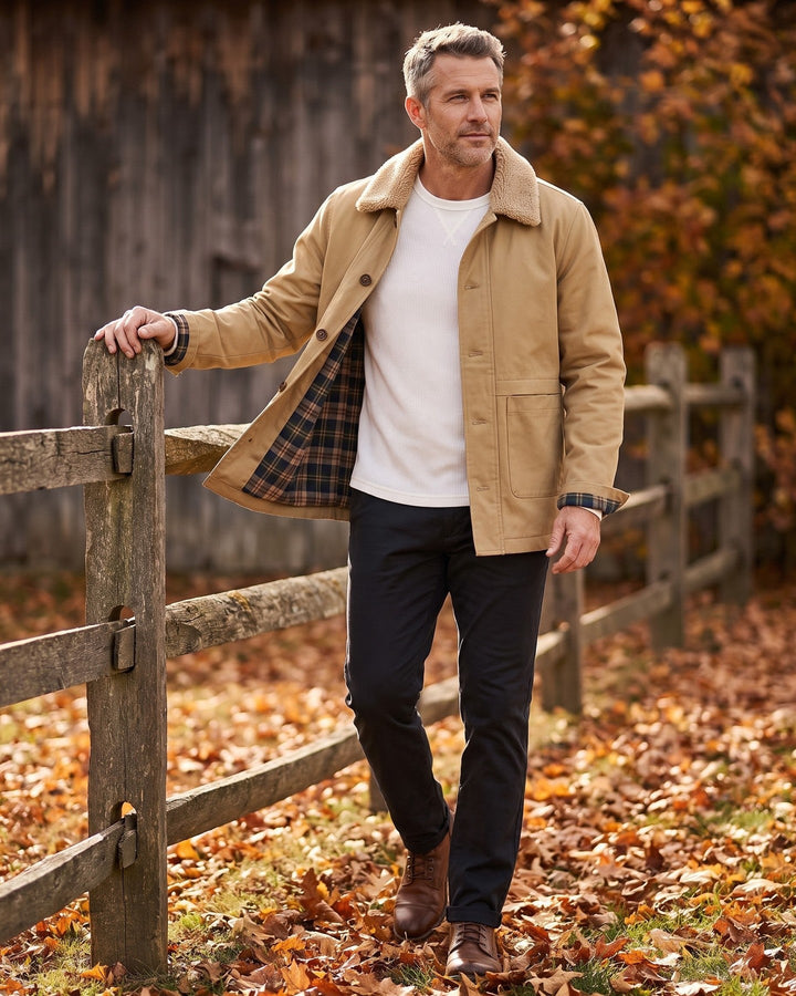 Renzo Cotton Sherpa-Collar Jacket