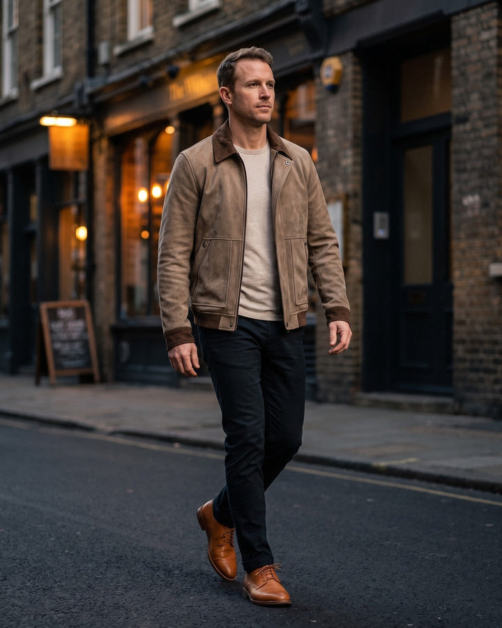Rufino Suede-Finish Leather Jacket