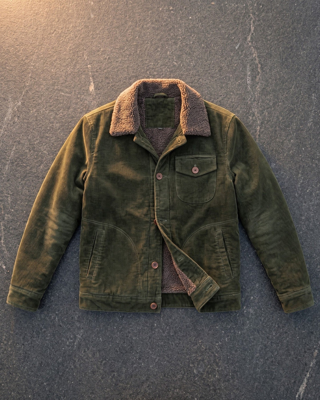 Ludovico Corduroy Sherpa-Collar Jacket