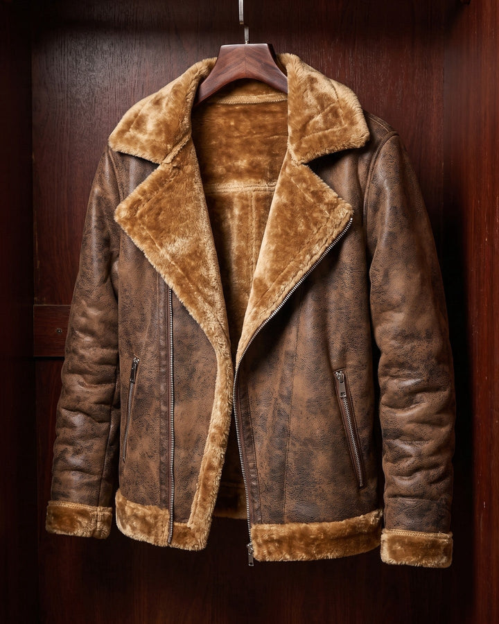 Antonio Faux Leather Shearling Jacket