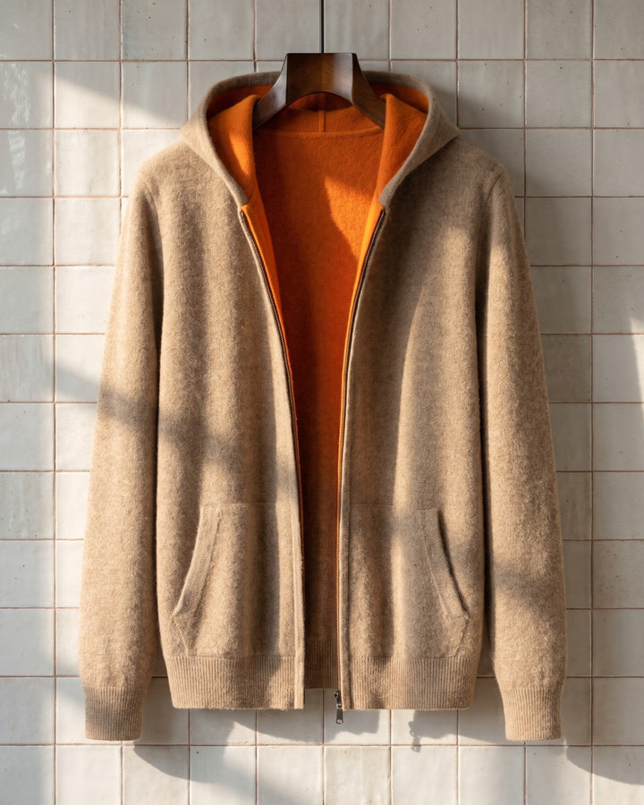 Vincenzo Reversible Cashmere Zip Hoodie