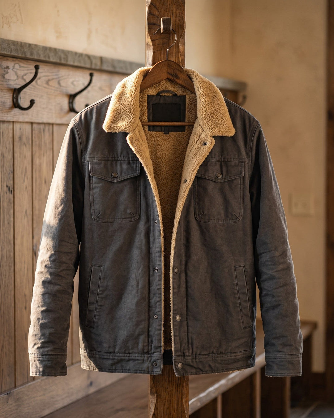 Silvio Cotton Sherpa-Lined Jacket