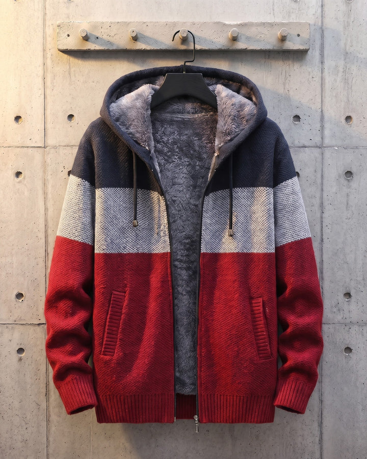 Ricardo Fleece-Lined Hooded Knit Cardigan