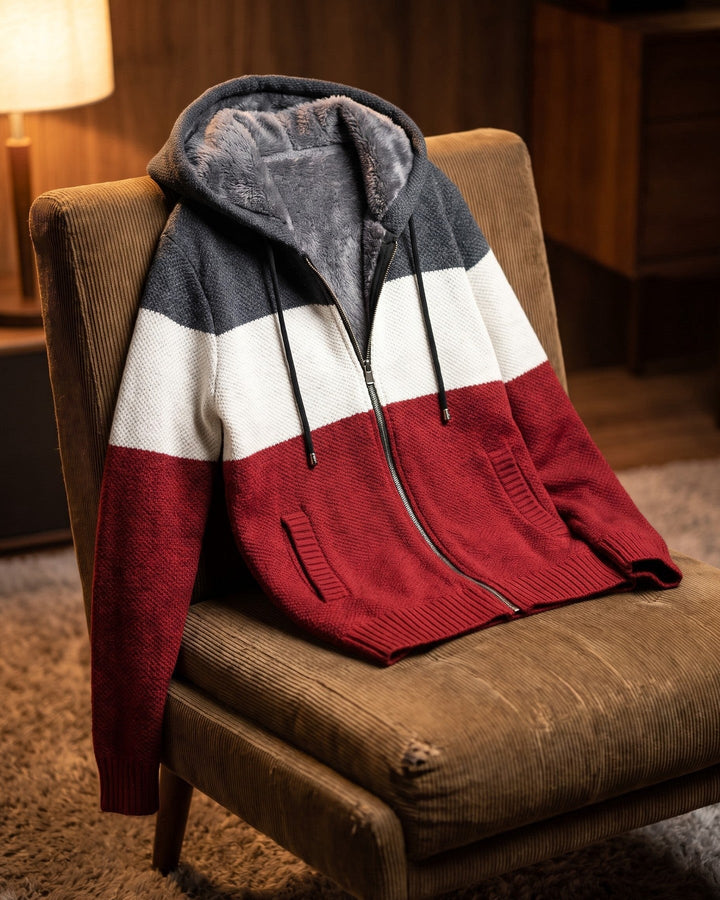Ricardo Fleece-Lined Hooded Knit Cardigan