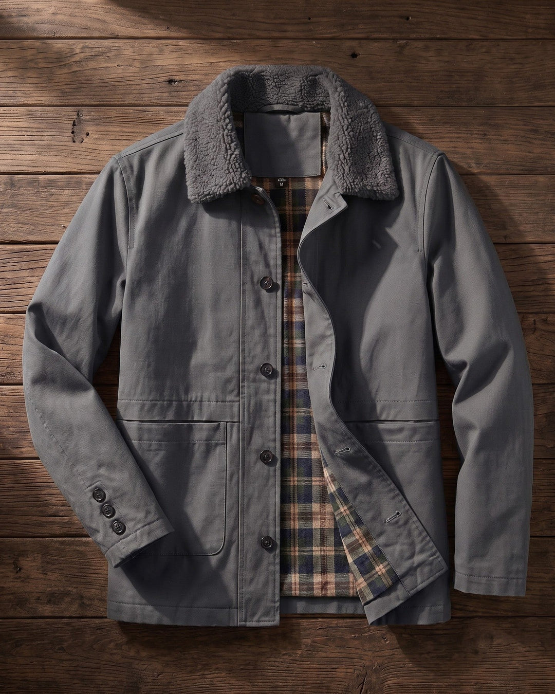 Renzo Cotton Sherpa-Collar Jacket
