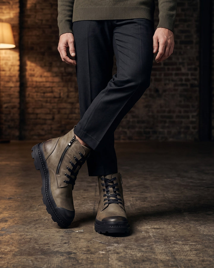 Mauro Leather Combat Boot