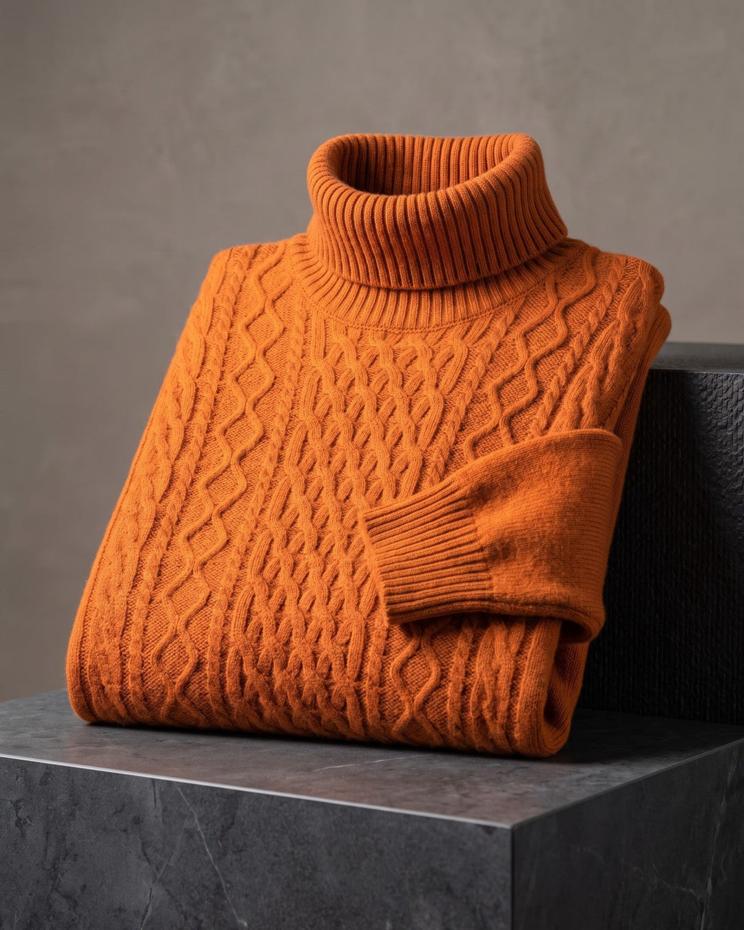 Giulio Wool Cable-Knit Turtleneck Sweater