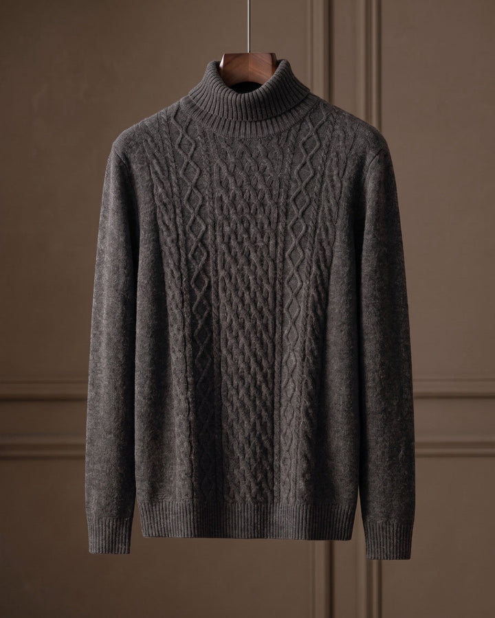Giulio Wool Cable-Knit Turtleneck Sweater