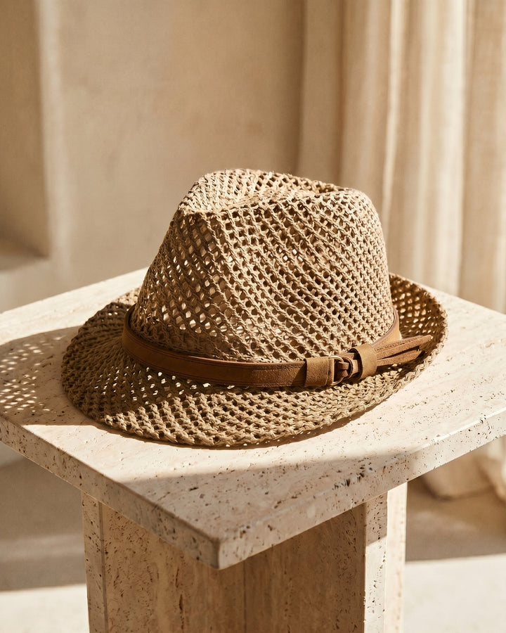 Walter Open-Weave Fedora Hat