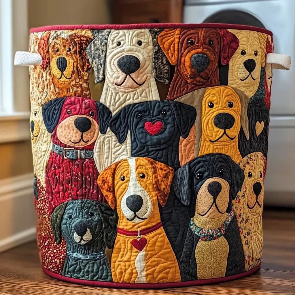 Barney | Hand-Quilted Laundry Basket