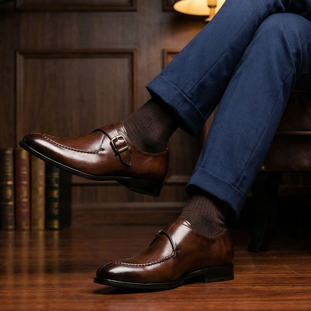 Marcello Leather Monk Strap Shoe